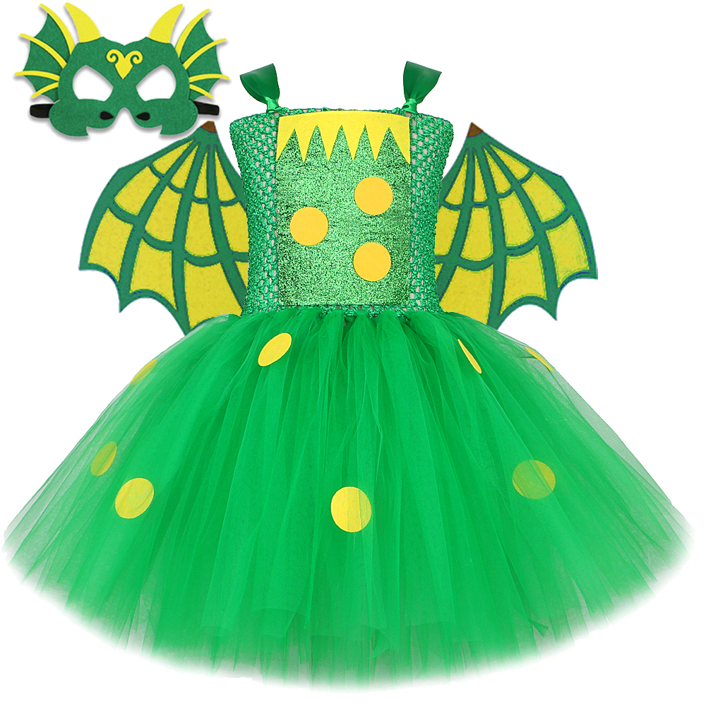 Anime Cosplay Simple - Green Dorothy Dinosaur Tutu Dress for