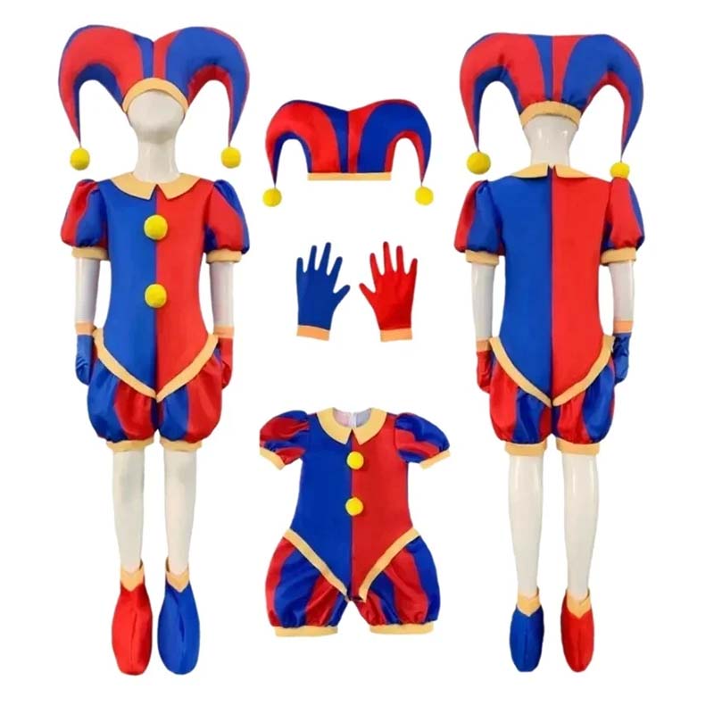 Anime Cosplay Swimsuit - Pomni Cosplay Jumpsuit with Hat aShoes