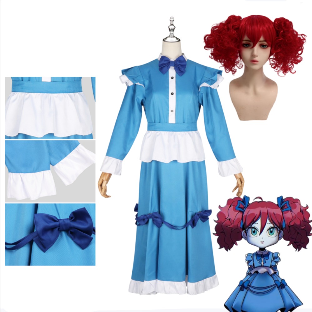 Poppy Red Hair Cosplay Costume – Anime Cosplay Blue Hair recenzja i cena