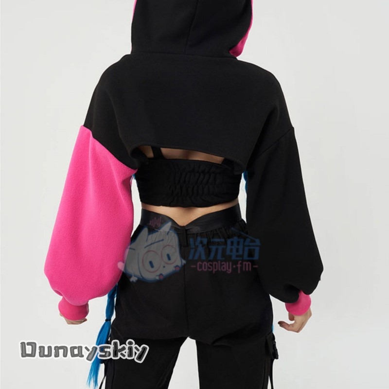 Dunayskiy@Jinx Arcane Hoodie C – Anime Cosplay Blue Hair recenzja i cena