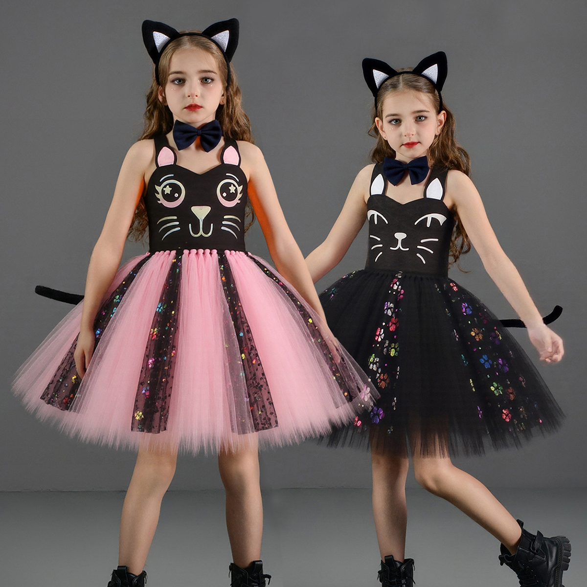 Pink Black Cat Tutu Dress for  – Anime Cosplay Simple recenzja i cena
