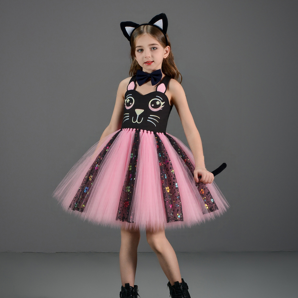 Pink Black Cat Tutu Dress for  – Anime Cosplay Simple recenzja i cena