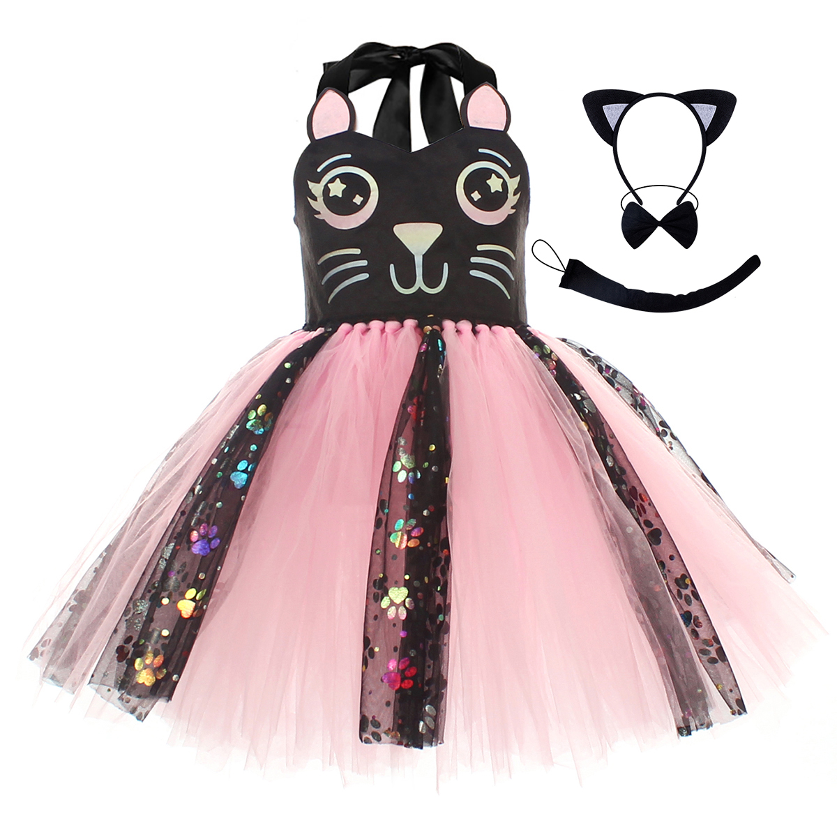 Pink Black Cat Tutu Dress for  – Anime Cosplay Simple recenzja i cena