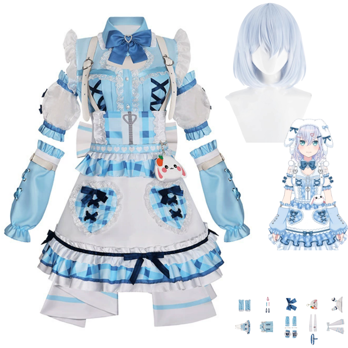 Anime BanG Dream Kurata Mashir – Anime Cosplay Blue Hair recenzja i cena
