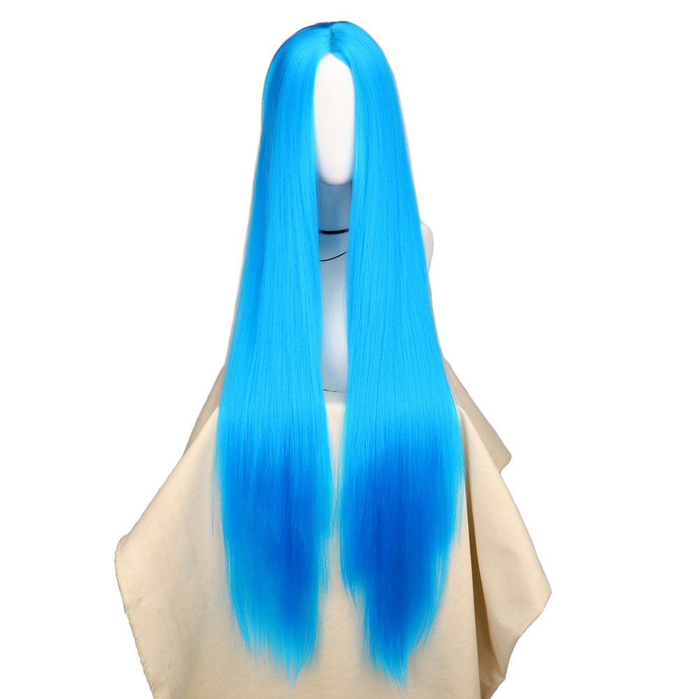 QQXCAIW Cosplay 100cm Long Blu – Anime Cosplay Blue Hair recenzja i cena