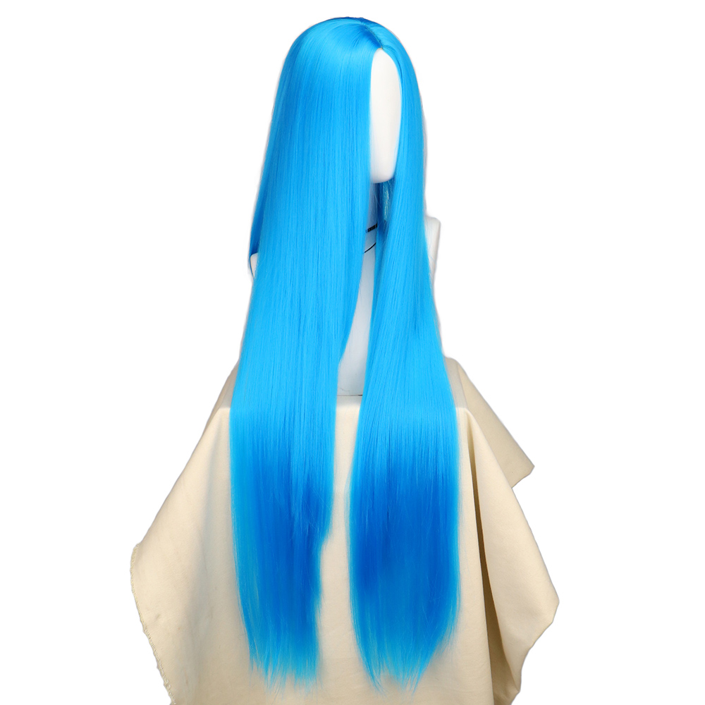 QQXCAIW Cosplay 100cm Long Blu – Anime Cosplay Blue Hair recenzja i cena