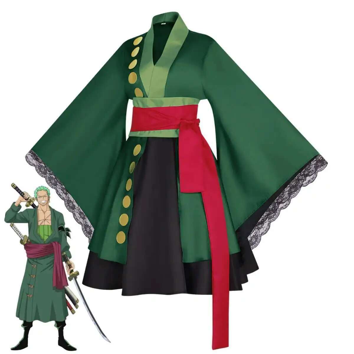 Anime Roronoa Zoro Cosplay Cos – Anime Zoro Cosplay Female recenzja i cena